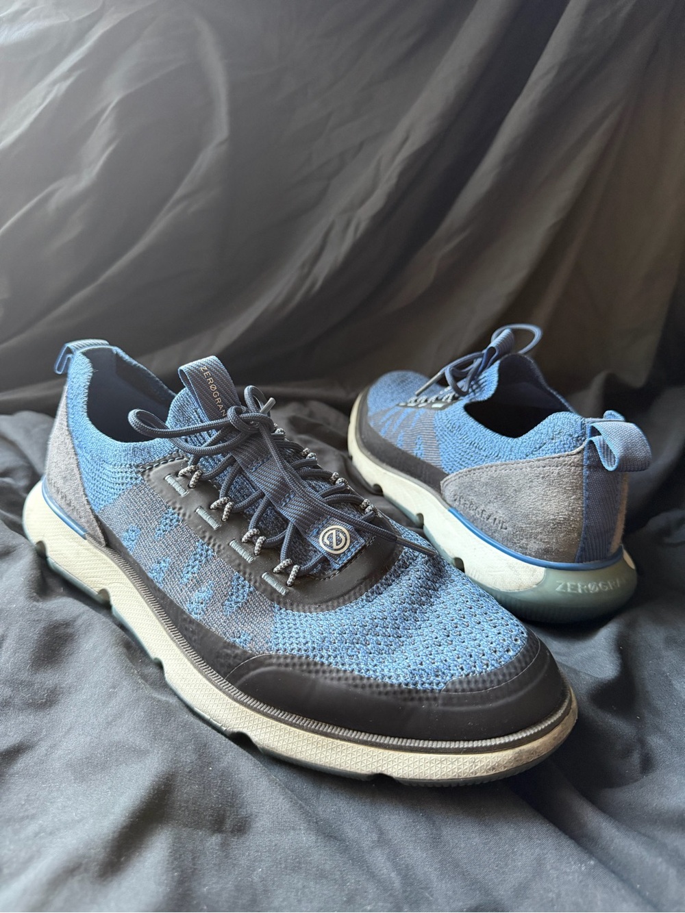 Cole Haan Men's Knit Lace-Up Sneakers in Blue and Gray
